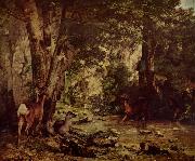 Gustave Courbet Rehbock im Wald oil